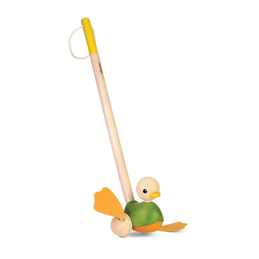 PlanToys Push-Along-Ente | Drucken Ziehen